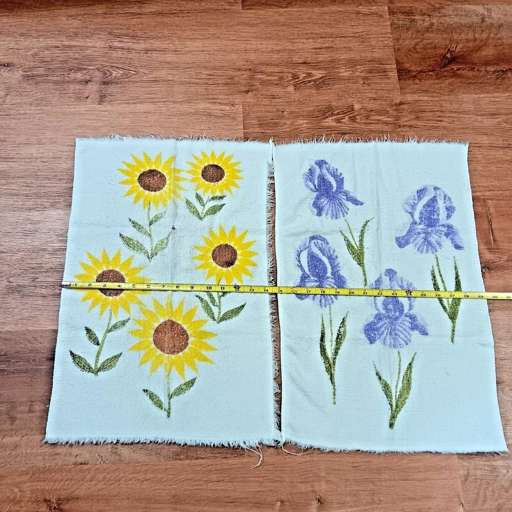 Cannon Vintage Hand Towels Floral Set of 4 All Cotton Made in‎ USA 14X21 Retro